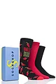 Mens 3 Pair SOCKSHOP Bamboo Bright Gift Boxed Socks - Ring of Fire