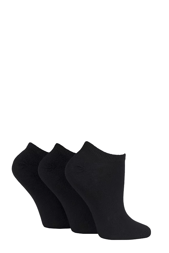 Ladies 3 Pair SockShop Bamboo Trainer Socks In 2 with Smooth Toe Seams